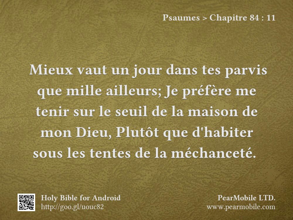 Psaumes, Chapitre 84:11